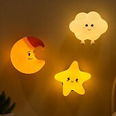 cheap Decorative Lights-Star Moon Cloud Light Rechargeable Sleep Companion Night Light Silicone Patting Light Bedroom Bedhead Cute Atmosphere Light