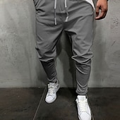 tanie spodnie codzienne-Męskie Spodnie Spodnie codzienne Ściągana na sznurek Kieszeń Elastyczny pas Równina Komfort Miękka Codzienny Na zewnątrz Święto Urlop Moda Zieleń wojskowa Biały Średnio elastyczny