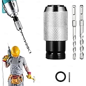 economico set di punte da trapano-set di utensili adattatori per martello perforatore portatile con 2/3/4 punte per trapano a percussione - testa di conversione per chiave elettrica, anticorrosione &amp;antiruggine, ideale per progetti di