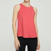 cheap Women's Shirt-Women's Solid Colored Tank Top Workout Tops Loose Fit Elastic Sweat-Wicking Breathable Tennis Pickleball Yoga Crew Neck Top Black White Yellow Tennis Clothing