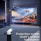 رخيصةأون بروجيكتورات-بروجكتور محمول HY200 1080P جهاز بروجكتور أفلام بزاوية قابلة للتعديل 270 درجة للهواتف/الكمبيوتر المحمول/صندوق التلفاز مكبر الصوت ومدخل HDMI/USB هدية عيد الحب