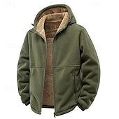 economico Felpa con cappuccio in pile-Per uomo Felpa con cappuccio Felpa con cappuccio a zip intera Felpa con cappuccio e zip Felpe con cappuccio e zip Felpa con cappuccio in pile Sherpa Blu Nero Verde militare Marrone Con Cappuccio