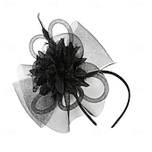 abordables Fascinateurs-Coiffe Tulle Chapeau Fedora Mariage Fête du thé Course de Chevaux Cocktail Élégant ancien Avec Tulle Casque Couvre-chef
