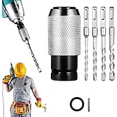 economico set di punte da trapano-set di utensili adattatori per martello perforatore portatile con 2/3/4 punte per trapano a percussione - testa di conversione per chiave elettrica, anticorrosione &amp;antiruggine, ideale per progetti di