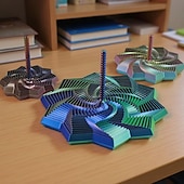 levne Sníženo na 30 $-Fidget Star s rukojetí, hypnotický vizuální zvuk, úleva od stresu, spinner, 3D tištěná stolní hračka