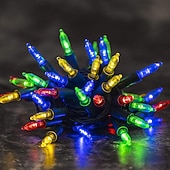 cheap Party String Lights-Red &amp; Green String Lights, String Lights Connectable, Mini Lights, Green Wire Tree Lights for Indoor Outdoor Party Yard Decor