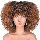 baratos Perucas de Carnaval-Peruca de Carnaval 2026 Loiro Vermelho Preta Afro Afro Kinky Curto Peruca sintética para festivais Mardi Gras Parada Cabelo para fantasia de cosplay para Feminino