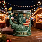 halpa Mukit ja kupit-Amerikan vapaudenpatsaan soihtumuki, Yhdysvaltojen 250-vuotisjuhlan muistolahja, isänmaallinen kahvikuppi, itsenäisyyspäivän 250-vuotisjuhlan matkamuisto, vapauden maamerkkimuki keräilijöille