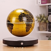 levne Novinky-Magnetická levitující hodinová základna se zlatým svítícím globem barevná atmosféra technologická ozdoba s dotykovým ovládáním noční světlo věčně plovoucí květiny na Valentýna