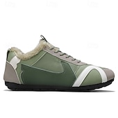 billiga Vardagssneakers-Herr Sneakers Fleecefoder Löpning Promenad Ledigt PU Läder Bekväm Halksäker Andningsfunktion Korta stövlar / ankelstövlar Snörning Mörkröd Orange Grön Sommar Vår Höst