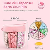 Χαμηλού Κόστους αποθήκευση αποσκευών και ταξιδιού-χαριτωμένος οργανωτής διανομέα χαπιών με 7 μεγάλα διαμερίσματα, φορητός οργανωτής μπουκαλιών χαπιών με ευρύ άνοιγμα για εύκολη χρήση, αντι-αναμεμειγμένος οργανωτής χαπιών για ταξίδια, δοχείο χαπιών