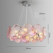 お買い得  クリスタルシャンデリア-ピンクのムラーノガラスの円盤のシャンデリア