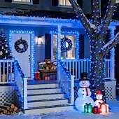 cheap Plug String Lights-Christmas Tree Decorative String Lights Fairy String Lights 8 Function Low Voltage Safety Plug in Holiday Wedding Party Atmosphere Decorative Lights Props 10/20/30/50/100 meters