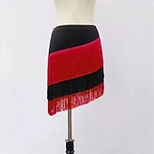 economico Abbigliamento danza del ventre-Gonna con Frange e Paillettes Samba Dancewear Gonna Latina con Elastico Costume di Performance per Danza Moderna Ballo Salsa Samba