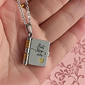 Недорогие Снижено до $30-Ожерелье в виде книги «Лучшая мама на свете», персонализированный кулон в виде книги, ожерелье с выгравированным скрытым посланием для женщин, мужчин, лучших друзей, любовников, подарок на годовщину