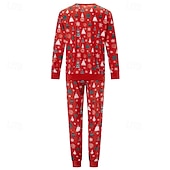 baratos pijama infantil de natal-Olhar de família Natal Pijama de Natal para a Família Pijamas Conjuntos de família Gráfico Árvore de Natal Casa Imprimir Vermelho Manga Longa Diário Roupas Combinando