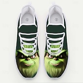 preiswerte Herren Weihnachtschuhe-Festliche Herren-Weihnachtssneaker mit grün-weißem Design – witzige Slipper für Weihnachtsfeiern und Events