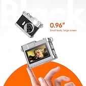 baratos Câmaras, Fotografia &amp; Vídeo-Chaveiro com câmera digital compacta e tela IPS de 0,96 polegadas. &amp;Câmera digital mini com flash, alça de pescoço, lente macro, recarregável via USB, vídeo 1080p, 20MP, autofoco híbrido, saída de