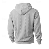 cheap Basic Tracksuits-Men's Hoodie Tracksuit Hoodie &amp; Pants Outfit Set Hoodies Set Hoodie Outdoor Daily Sports Jacquard Drawstring Pocket Plain Black Orange Khaki Polyester Activewear Fashion Streetwear Spring