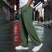 baratos Perna Reta-Homens Calças Esportivas Calça de moletom com pernas largas Calças Calças de moletom abertas Com Cordão Cintura elástica Tecido Respirável Comprimento do joelho Esportes Casual Diário Roupa de rua
