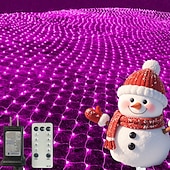 cheap Plug String Lights-Christmas Net Lights Connectable Waterproof String Light 8 Function Timer Remote Control Wedding Festival Party Atmosphere Decorative Lights Low Voltage Safe Plug in