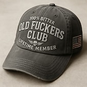  Old F*ckers Club vintage basebollkeps, rolig retro justerbar hatt för män och kvinnor, patriotisk stil, bekväm vardagsbruk