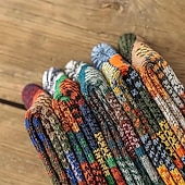 abordables calcetines de hombre-Hombre 5 pares Paquetes múltiples Calcetín Calcetines para correr Calcetines informales Multi Color Color Geométrico Vacaciones Deporte Diario Básico Cálido Otoño Invierno Moda Étnico