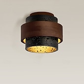 economico Design Anello e Rotondo-plafoniera semplice in travertino nero, lampada da soffitto semi-incassata, apparecchi di illuminazione E27 a 1 testa da posizionare vicino al soffitto, lampada a sospensione semplice e creativa, per