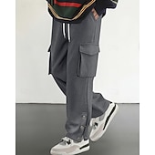 abordables Fret-Homme Jogging Cargo Joggings Pantalons Cordon de serrage Avec Poches Taille Élastique Uni Confort Quotidien Sport en Plein Air Mode Occasionnel Kaki Micro-Élastique