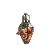 billige Ornamenter-Julepæregavekrukke, stor gjennomsiktig, fyllbar lyspærepynt med skrulokk, jumboplastbeholdere til hengende godteri for gjør-det-selv-håndverk, juletrepynt, kort &amp;festgaver