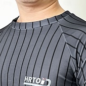 cheap Men's Rash Guard-Men's 2 Piece Rash Guard Surfing Shirt Swimsuit Shorts Stripes UV Sun Protection Quick Dry Short Sleeve Swimwear Beach Water Sports Swimming Summer