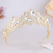 economico Tiare &amp; Corone-Diademi Acconciatura Strass Lega Matrimonio Compleanno Elegante Vintage Con Strass Copricapo Copricapo
