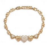 billige Armbånd-Kubisk Zirkonium Klassisk geometriske Kjæreste Elegant Personalisert Enkel trendy Chrome Armbånd Smykker Sølv / Gull Til Bryllup Fest Engasjement Skoleball