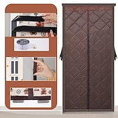 abordables Écran pour la fenêtre et la porte-Moustiquaire magnétique d'hiver en coton épais, rideau de porte isolant thermique et coupe-vent, cloison de séparation pour la maison, fermeture magnétique anti-courants d'air, séparateur de pièce