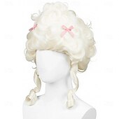  Platinablondi peruukki lyhyet kiharaiset viktoriaanisen pesän kuningatar cosplay-asupuruukki karnevaali festivaalijuhliin