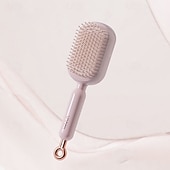 abordables Limpiando suministros-Peine de masaje con cojín retráctil, de diseño portátil para viajes. Cuenta con un anillo de tracción ergonómico, fácil de limpiar y masajeador con cojín de aire, ideal para desenredar cabello grueso