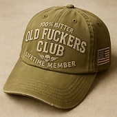  Old F*ckers Club vintage basebollkeps, rolig retro justerbar hatt för män och kvinnor, patriotisk stil, bekväm vardagsbruk