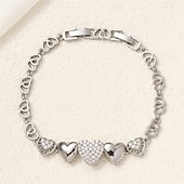 billige Armbånd-Kubisk Zirkonium Klassisk geometriske Kjæreste Elegant Personalisert Enkel trendy Chrome Armbånd Smykker Sølv / Gull Til Bryllup Fest Engasjement Skoleball