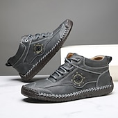 economico Stivaletti alla caviglia-sneakers da uomo in similpelle marrone con lacci: eleganti e versatili, ideali per il lavoro, l'abbigliamento casual e le attività all'aperto