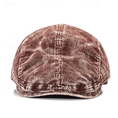 baratos Chapéu para Homem-Homens Boina Chapéu Ascot chapéu de jornaleiro Preto Vinho Veludo Cotelê Jacquard Moda Casual Rua Diário Tecido Ajustável Filtro Solar Respirável