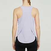cheap Women's Shirt-Women's Solid Colored Tank Top Workout Tops Loose Fit Elastic Sweat-Wicking Breathable Tennis Pickleball Yoga Crew Neck Top Black White Yellow Tennis Clothing