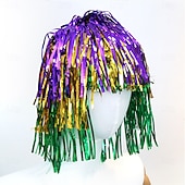 Недорогие Карнавальные парики-Карнавальный парик Блондинка Фиолетовый Зеленый Прямой Средние Синтетический фестивальный парик Вторник на масляной неделе Парад Волосы для косплей-костюма для Женский