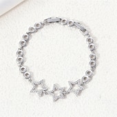 economico Braccialetti-Zircone Classico Stella Vintage Moda Personalizzato Di tendenza Cromo Gioielli braccialetto Argento / Oro Per Matrimonio Feste Fidanzamento Balli di fine anno