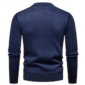 Недорогие мужской пуловер-свитер-Муж. Пуловер Свитер Вязаный свитер Рельефный узор Вязать Обычные топы Трикотаж Геометрический принт Вырез под горло Мода Классический Отпуск На каждый день Одежда Наступила зима Синий Винный L XL 2XL