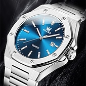 levne Quartz hodinky-OLEVS pánské quartzové hodinky obchodní luminiscenční kalendář vodotěsné dekorativní nerezové hodinky