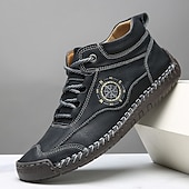 economico Stivaletti alla caviglia-sneakers da uomo in similpelle marrone con lacci: eleganti e versatili, ideali per il lavoro, l'abbigliamento casual e le attività all'aperto