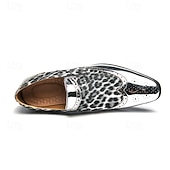economico Mocassini-scarpe slip-on da uomo con stampa leopardata: calzature casual eleganti con dettagli dorati lucidi, ideali per feste, uscite serali ed eventi speciali