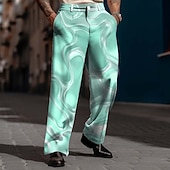 economico pantaloni eleganti da uomo stampati in 3D-Per uomo Geometrico Marmo Arte astratta Pantaloni Pantaloni Eleganti Pantaloni da Abito Misura del girovita medio Moda Casual All'aperto Abbigliamento Quotidiano Pantaloni eleganti con vestibilit