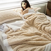 preiswerte Sofadecken &amp; Überwürfe-Kuscheldecke aus Sherpa-Fleece für Sofa und Bett, warme, korallenfarbene Samtdecke für den Winter, dicke, gemütliche Decke für ein Nickerchen im Büro und als Dekoration für Zuhause