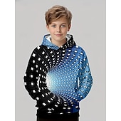 abordables Vision 3D et Géométrie du Garçon-Garçons 3D Graphique Géométrique Sweat à Capuche Pull manche longue Impression 3D Printemps Automne Sports Mode Streetwear Enfants 4-12 ans À capuche Extérieur Occasionnel Quotidien Coupe régulière